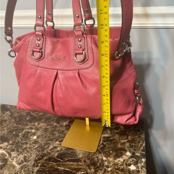 💕 Coach Ashley Pink Leather Satchel | Crossbody + Shoulder - Picture 13 of 15